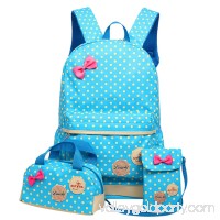 Cute Girls Backpacks, Coofit 3 Pieces Dots Lightweight Nylon Backpack Schoolbag Set for Children Kids   